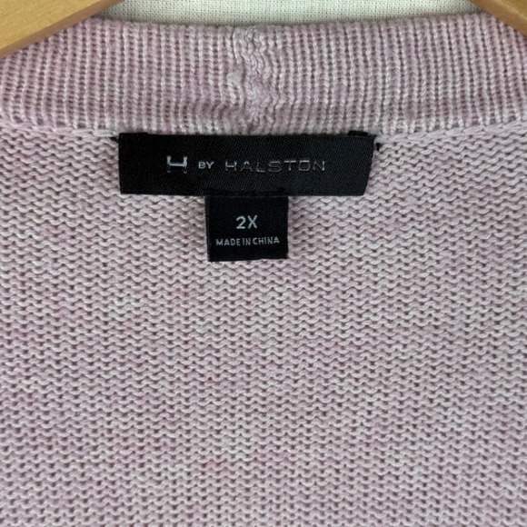 H by Halston Silk/Cashmere Blend Open Cardigan size 2X Light Pink - Picture 2 of 6